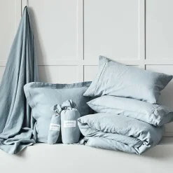 Antwerp Linen Fitted Sheet - Cloud