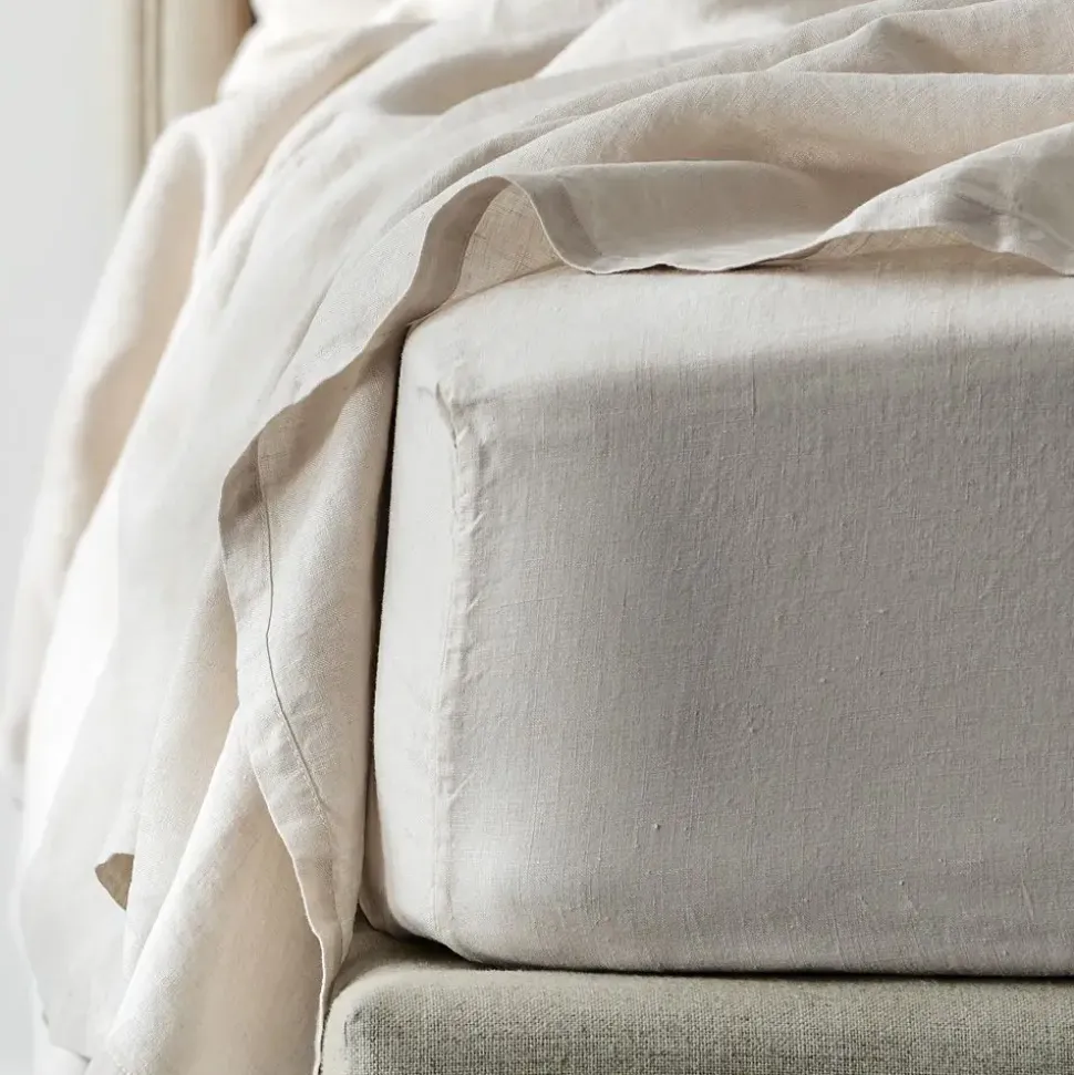 Antwerp Linen Fitted Sheet - Natural