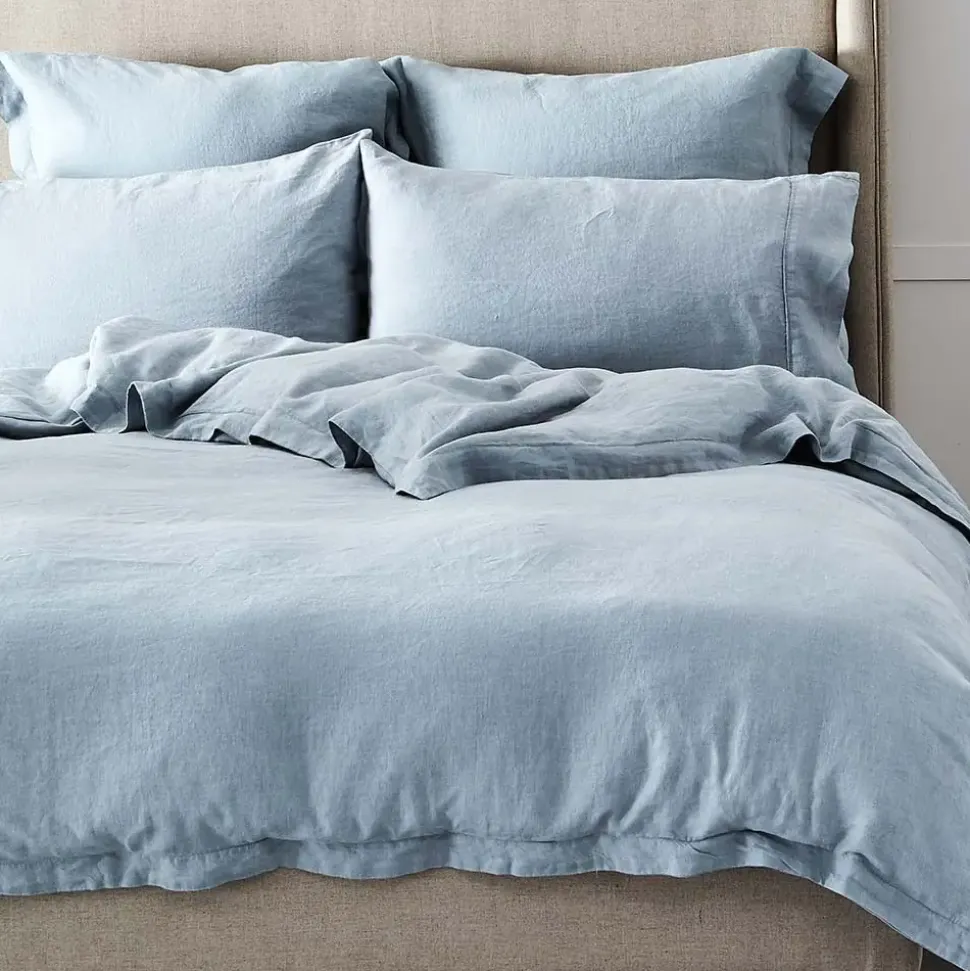 Antwerp Linen Quilt Cover - Cloud