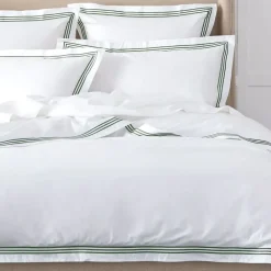 Chateau Quilt Cover - White & Forest