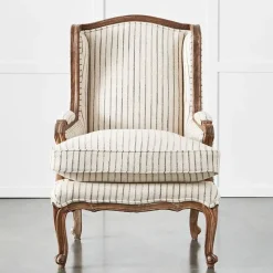 Khadi Hickory Stripe Armchair
