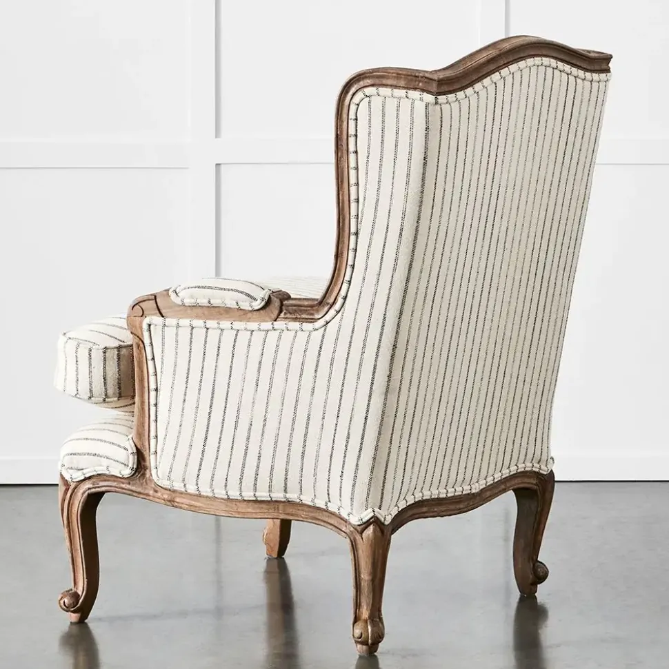 Khadi Hickory Stripe Armchair