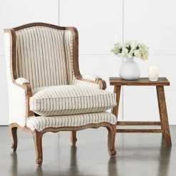 Khadi Hickory Stripe Armchair