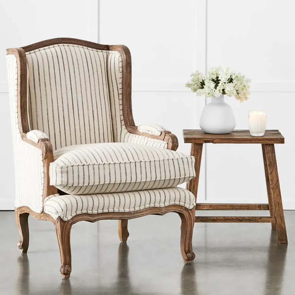 Khadi Hickory Stripe Armchair