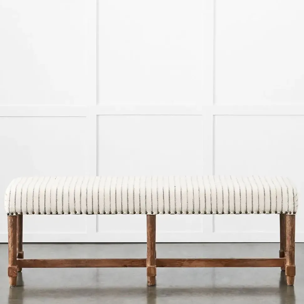 Khadi Hickory Stripe Bench