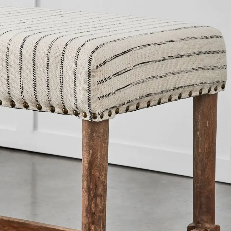 Khadi Hickory Stripe Bench