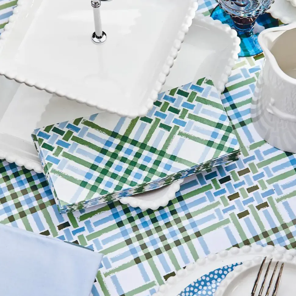 Lattice Green Dinner Serviettes 30 Pk