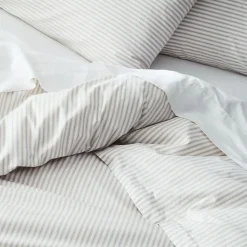 Parish Flat Sheet - Natural & White