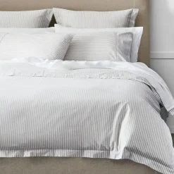Parish Quilt Cover - Natural & White